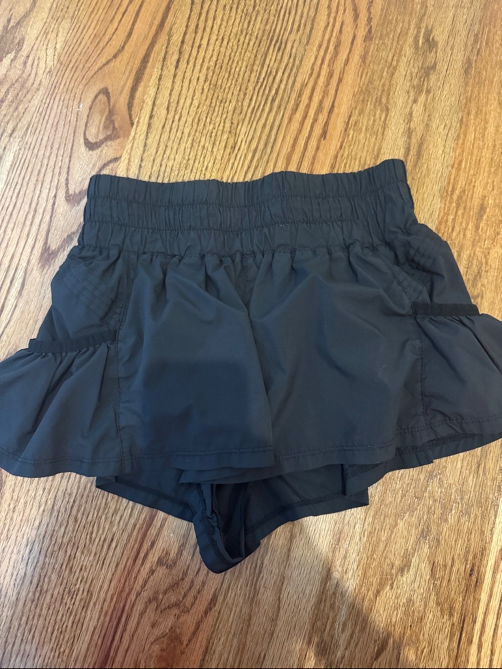FP Movement by Free People Black Ruffle Skort Shorts